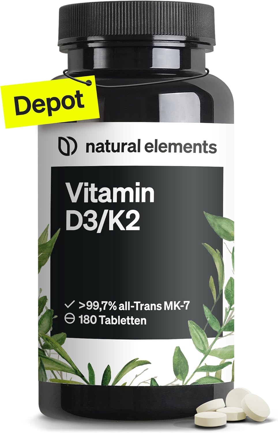natural elements Vitamin D3 + K2
