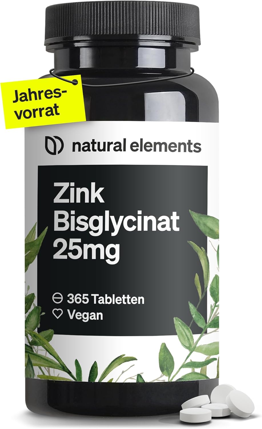 natural elements Zink 25 mg (Bisglycinat)